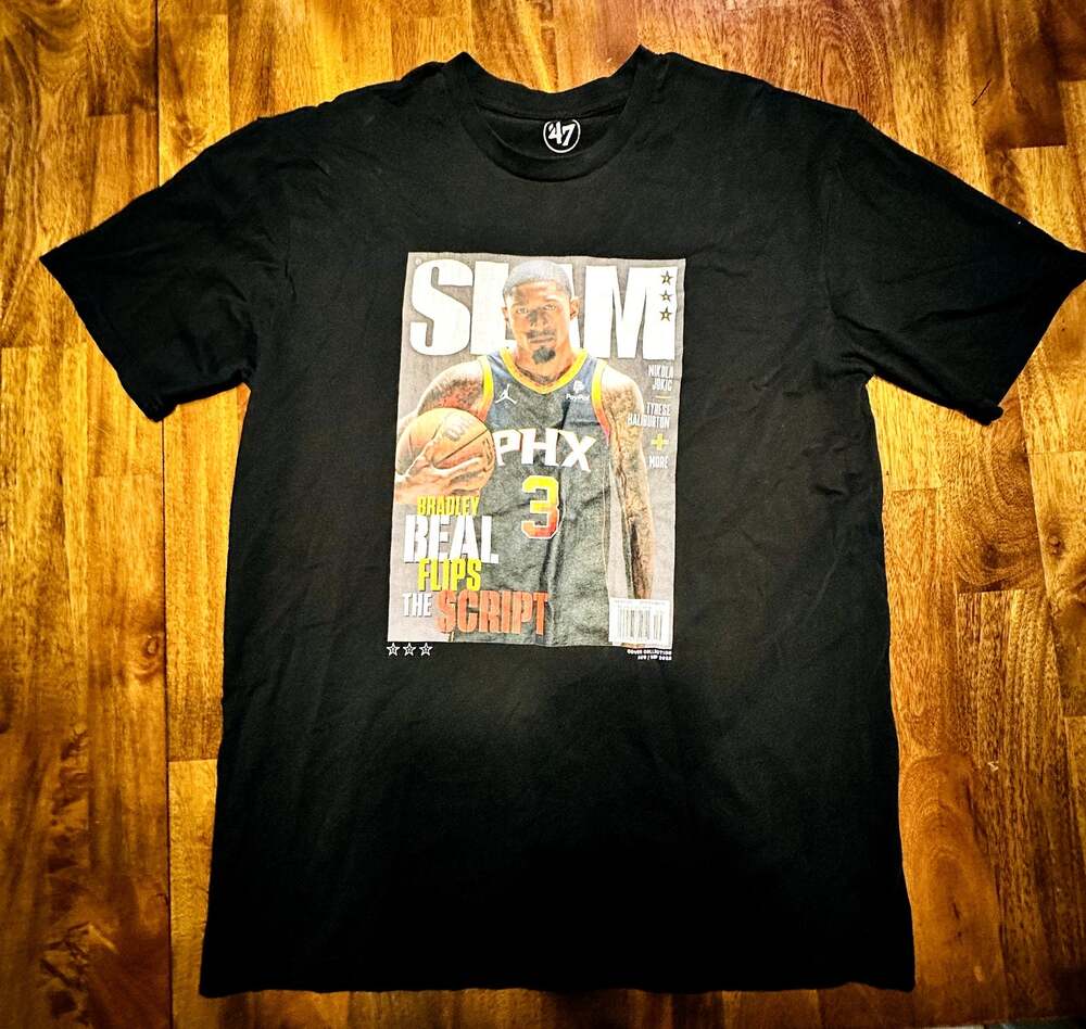 Bradley Beal Shirt Mens XL Phoenix Suns NBA 47 Brand Black Short Sleeve Slam